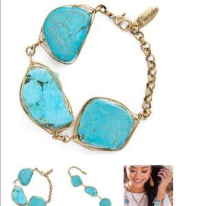 𝅺plunder Ernestine Turquoise and gold Bracelet